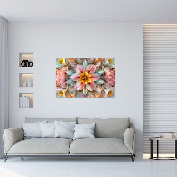 Kép - Kaleidoszkópos virág (90x60 cm)