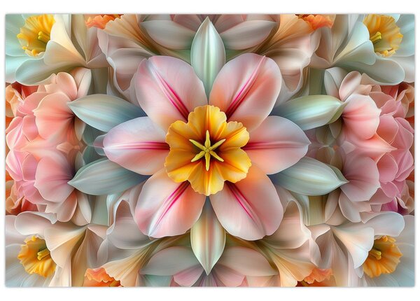 Kép - Kaleidoszkópos virág (90x60 cm)