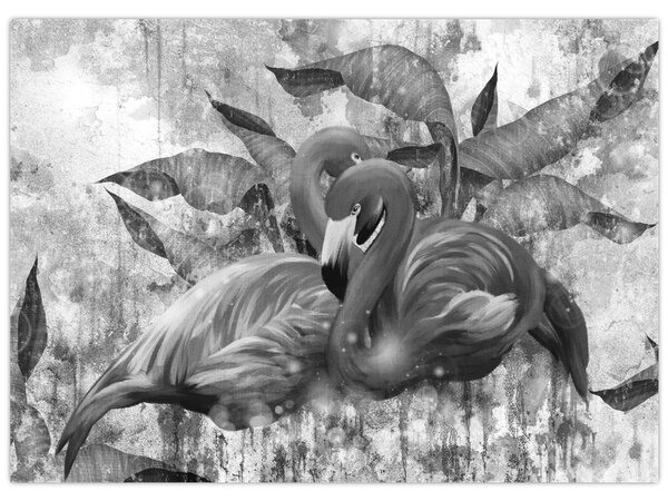 Kép - Flamingók graffiti (70x50 cm)
