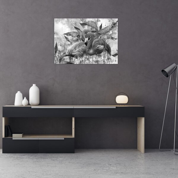 Kép - Flamingók graffiti (70x50 cm)