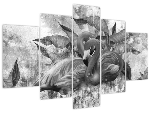 Kép - Flamingók graffiti (150x105 cm)