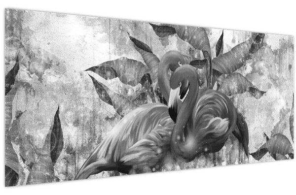Kép - Flamingók graffiti (120x50 cm)