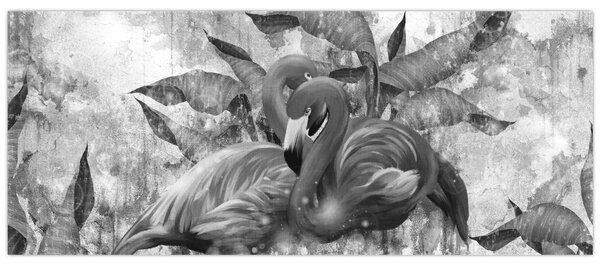 Kép - Flamingók graffiti (120x50 cm)