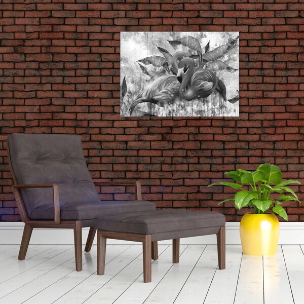 Kép - Flamingók graffiti (70x50 cm)