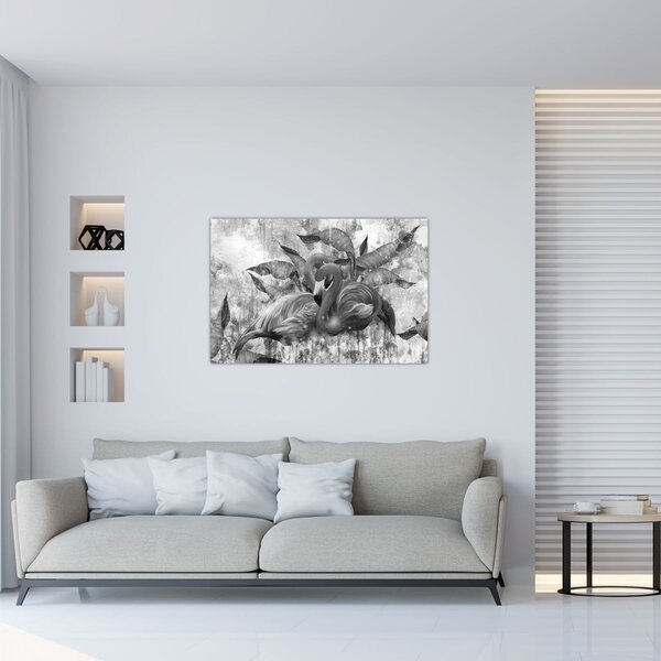 Kép - Flamingók graffiti (90x60 cm)