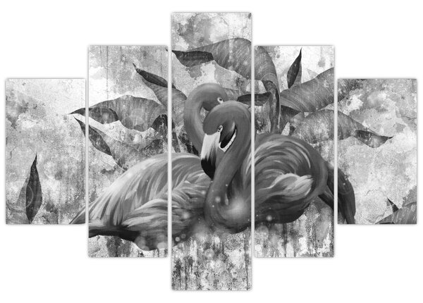 Kép - Flamingók graffiti (150x105 cm)