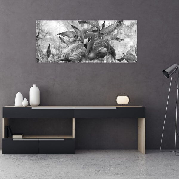 Kép - Flamingók graffiti (120x50 cm)