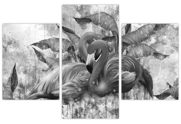 Kép - Flamingók graffiti (90x60 cm)