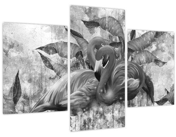 Kép - Flamingók graffiti (90x60 cm)