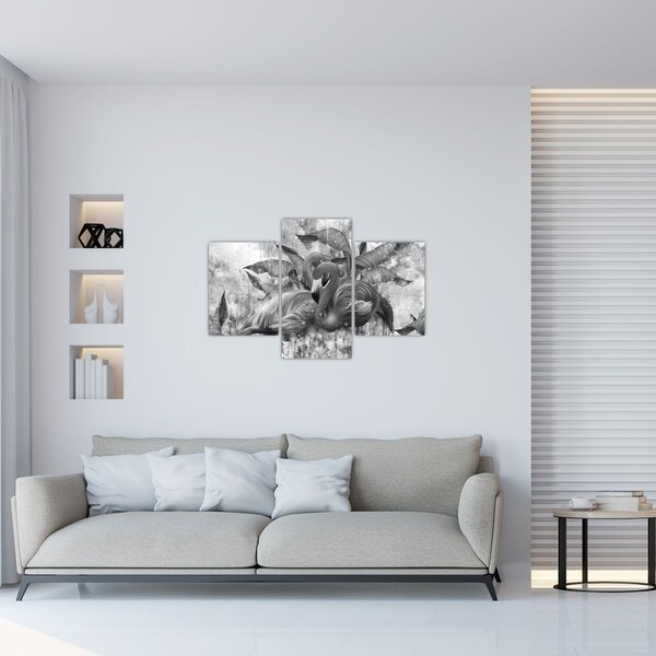 Kép - Flamingók graffiti (90x60 cm)