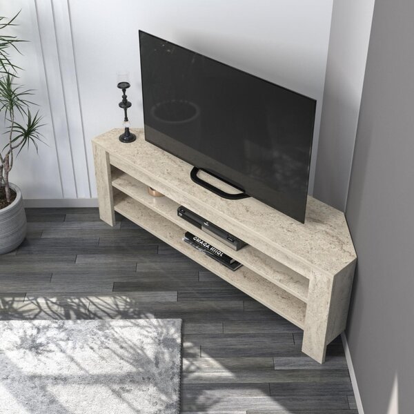 Corner TV-állvány, travertin, 120 cm