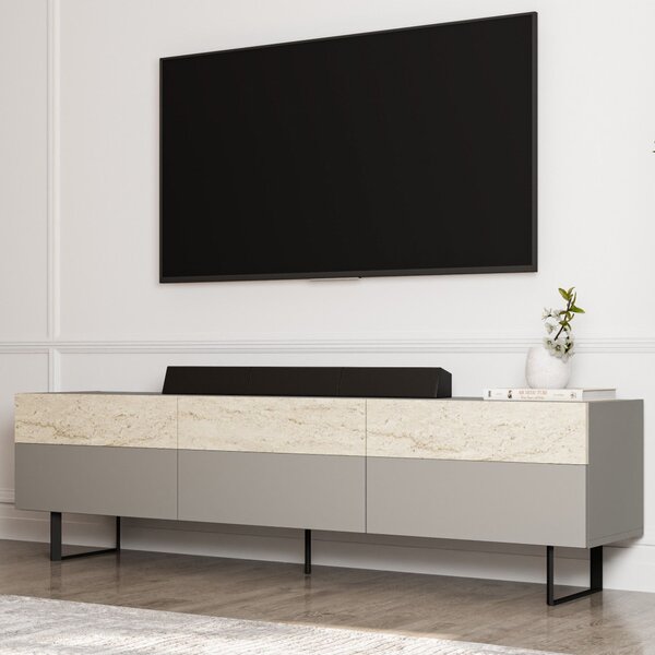Sign TV-állvány, szürke-travertin, 180 cm