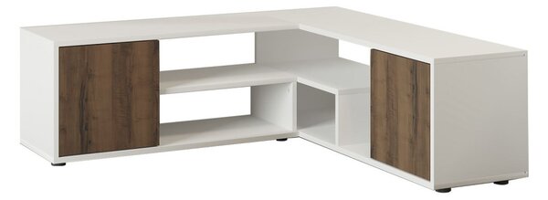 Rosa TV-állvány, fehér-antik dió, 120 cm