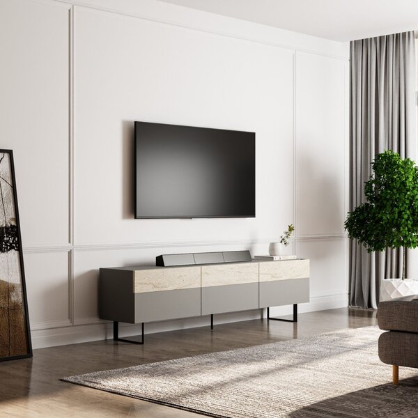 Sign TV-állvány, szürke-travertin, 180 cm