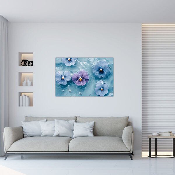 Kép - Ibolyák a vízben (90x60 cm)