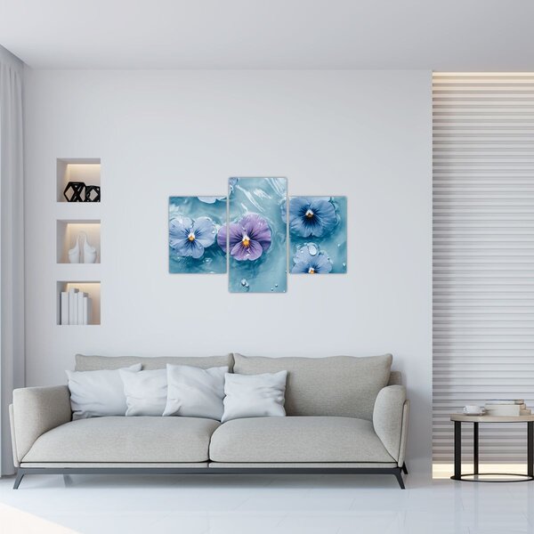 Kép - Ibolyák a vízben (90x60 cm)