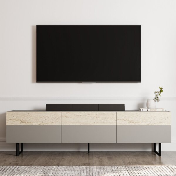 Sign TV-állvány, szürke-travertin, 180 cm