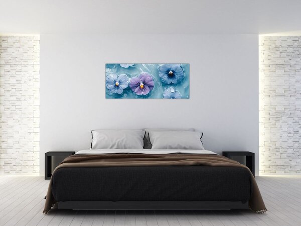 Kép - Ibolyák a vízben (120x50 cm)