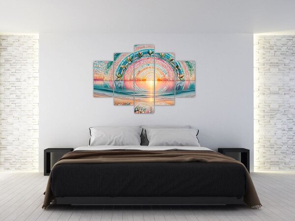 Kép – Naplemente mozaik (150x105 cm)