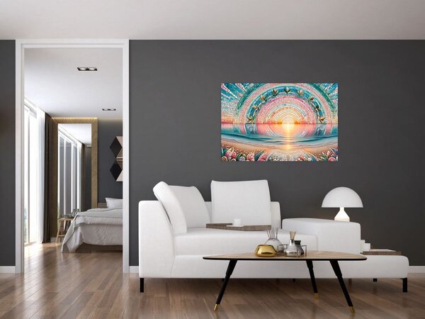 Kép – Naplemente mozaik (90x60 cm)