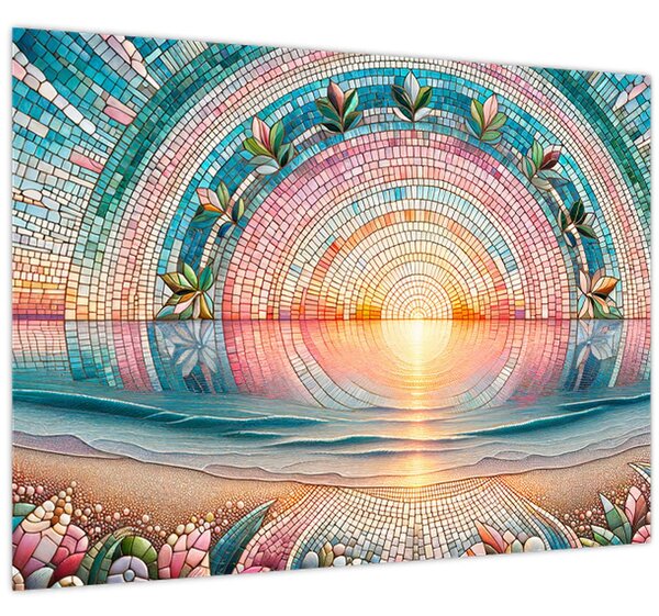 Kép – Naplemente mozaik (70x50 cm)