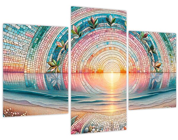 Kép – Naplemente mozaik (90x60 cm)