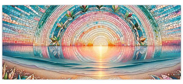 Kép – Naplemente mozaik (120x50 cm)