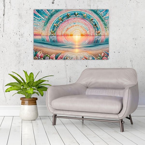 Kép – Naplemente mozaik (90x60 cm)