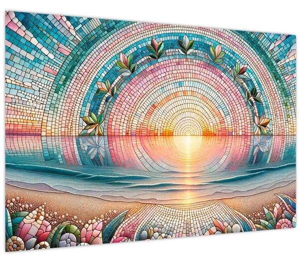 Kép – Naplemente mozaik (90x60 cm)