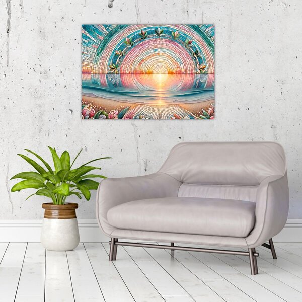 Kép – Naplemente mozaik (70x50 cm)