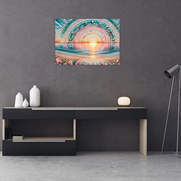 Kép – Naplemente mozaik (70x50 cm)