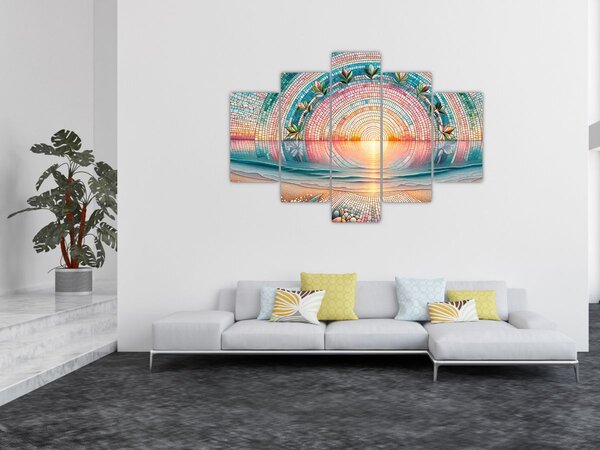 Kép – Naplemente mozaik (150x105 cm)