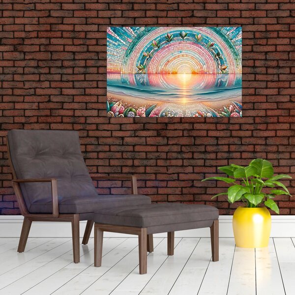Kép – Naplemente mozaik (90x60 cm)