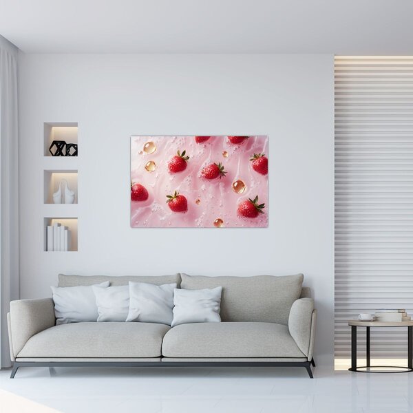 Kép - Eprek buborékokban (90x60 cm)