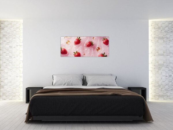 Kép - Eprek buborékokban (120x50 cm)