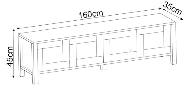 Vachel TV-állvány, antracit, 160 cm