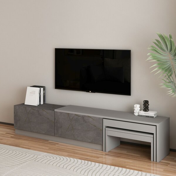 Nest TV-állvány, gordion márvány-szürke, 180 cm