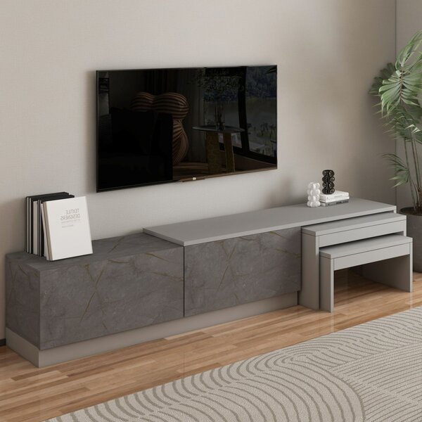 Nest TV-állvány, gordion márvány-szürke, 180 cm