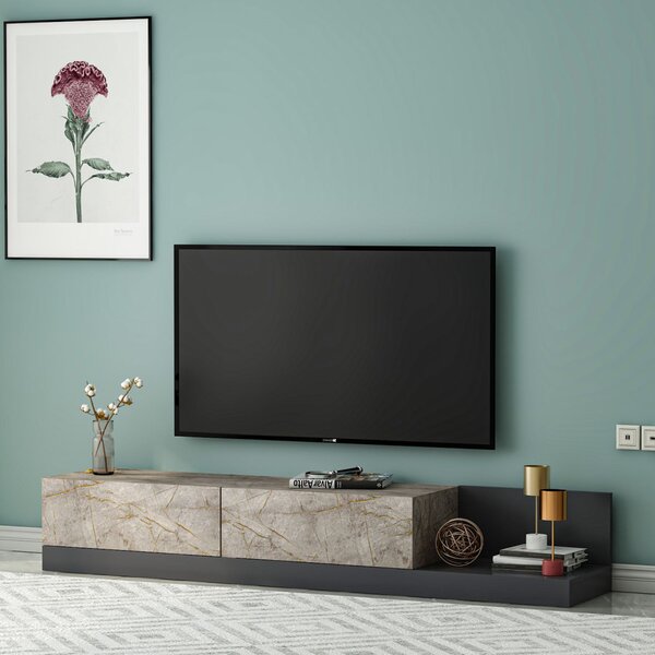 Major TV-állvány, gordion márvány-antracit, 180 cm