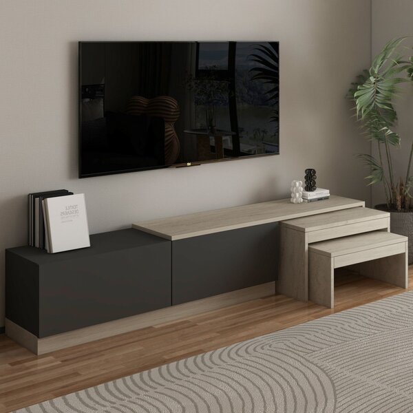 Nest TV-állvány, travertin-antracit, 180 cm