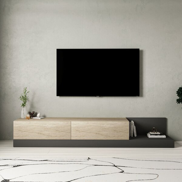 Major TV-állvány, travertin-antracit, 180 cm