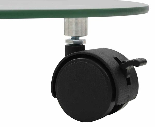 2 db kerek görgős virágalátét edzett üvegből, 28 cm átmérőjű