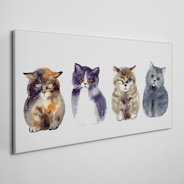Vászonkép Állatok akvarell macskák