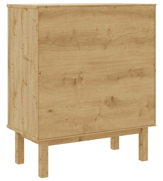 OTTA barna-fehér tömör fenyőfa fiókos szekrény 76,5x39,5x90 cm