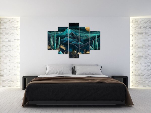Kép - Türkiz éjszaka (150x105 cm)