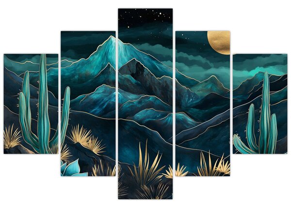 Kép - Türkiz éjszaka (150x105 cm)