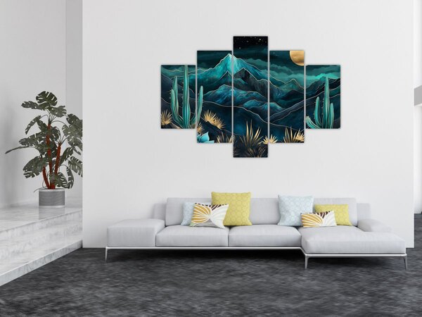 Kép - Türkiz éjszaka (150x105 cm)