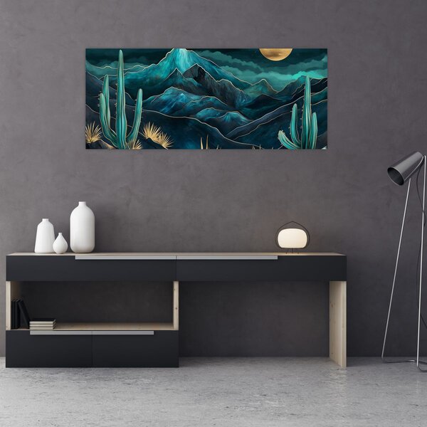 Kép - Türkiz éjszaka (120x50 cm)