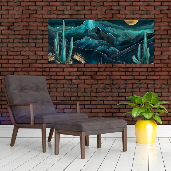 Kép - Türkiz éjszaka (120x50 cm)