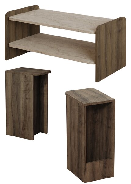 Amon - Travertine, Antique Walnut